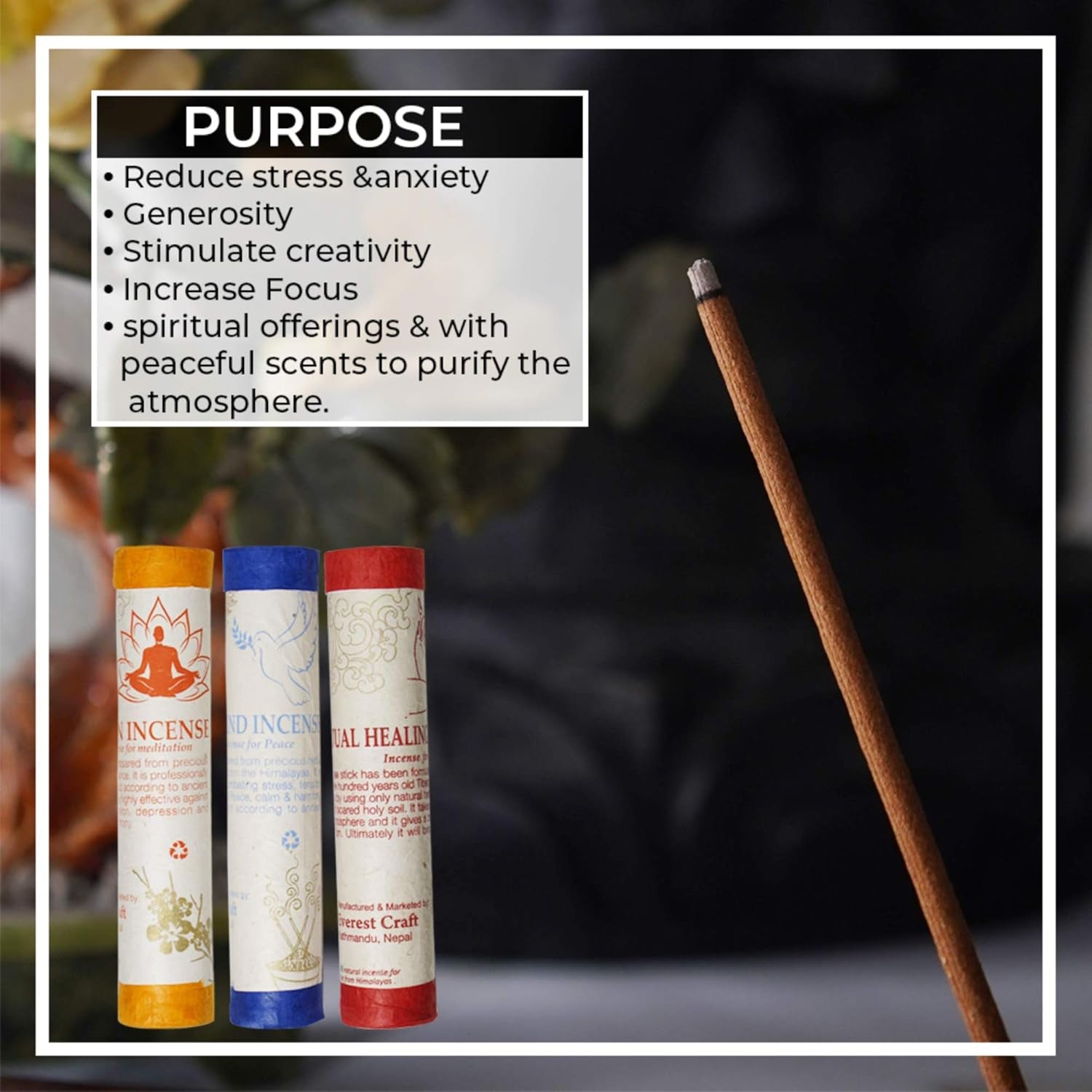 Tibetan Incense Sticks Pack of 3|Hand Rolled Aromatherapy Supplies| Spiritual Natural Insense for Relaxation|Home Scents Products Useful for Mindfulness|Therapeutic Fragrances for Wellness Rituals.