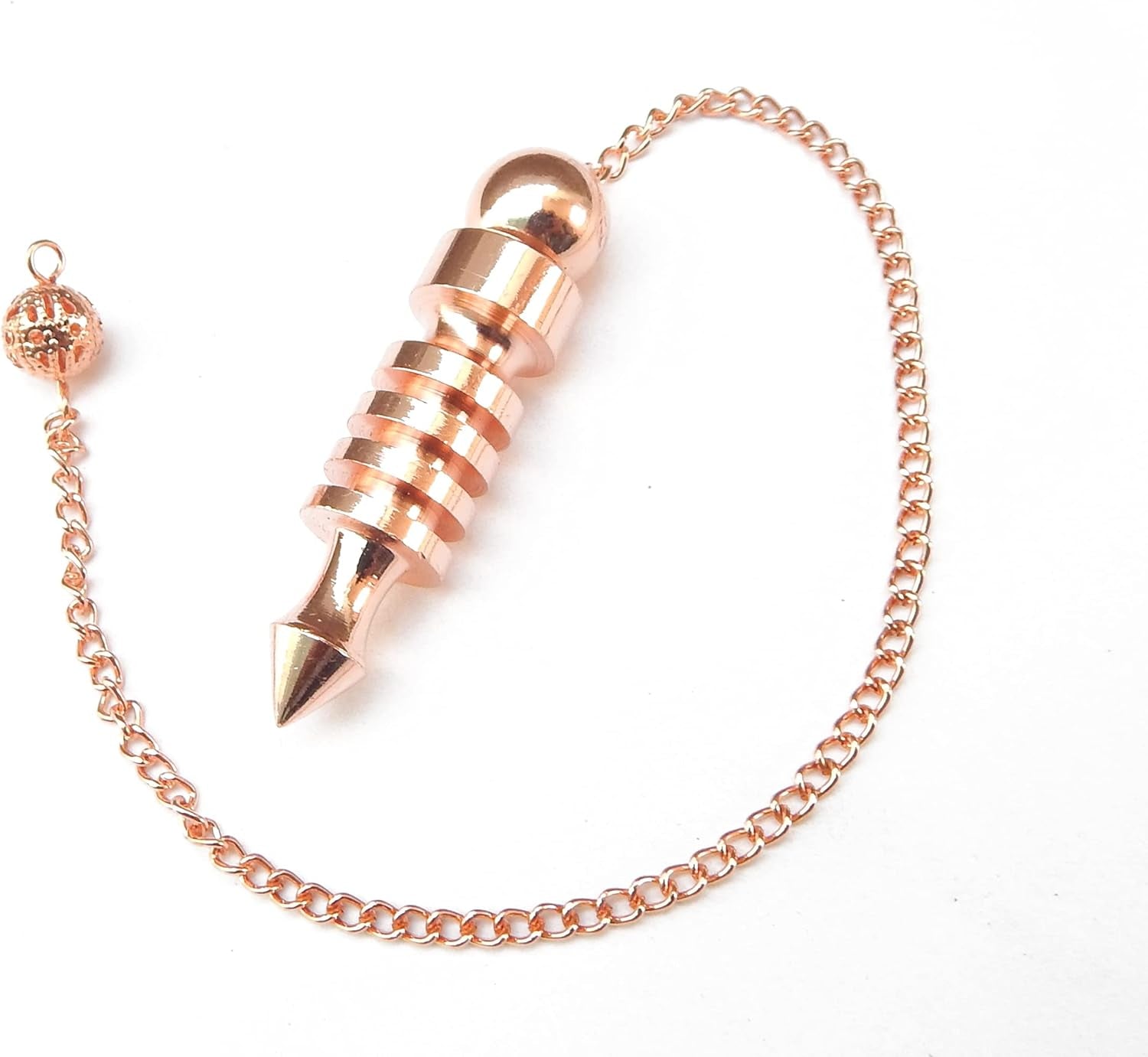 Copper Metal Chamber Pendulum, Healing Dowsing Reiki Pendulum, Pendulum for Divination, Copper Metal Meditation Pendulum.