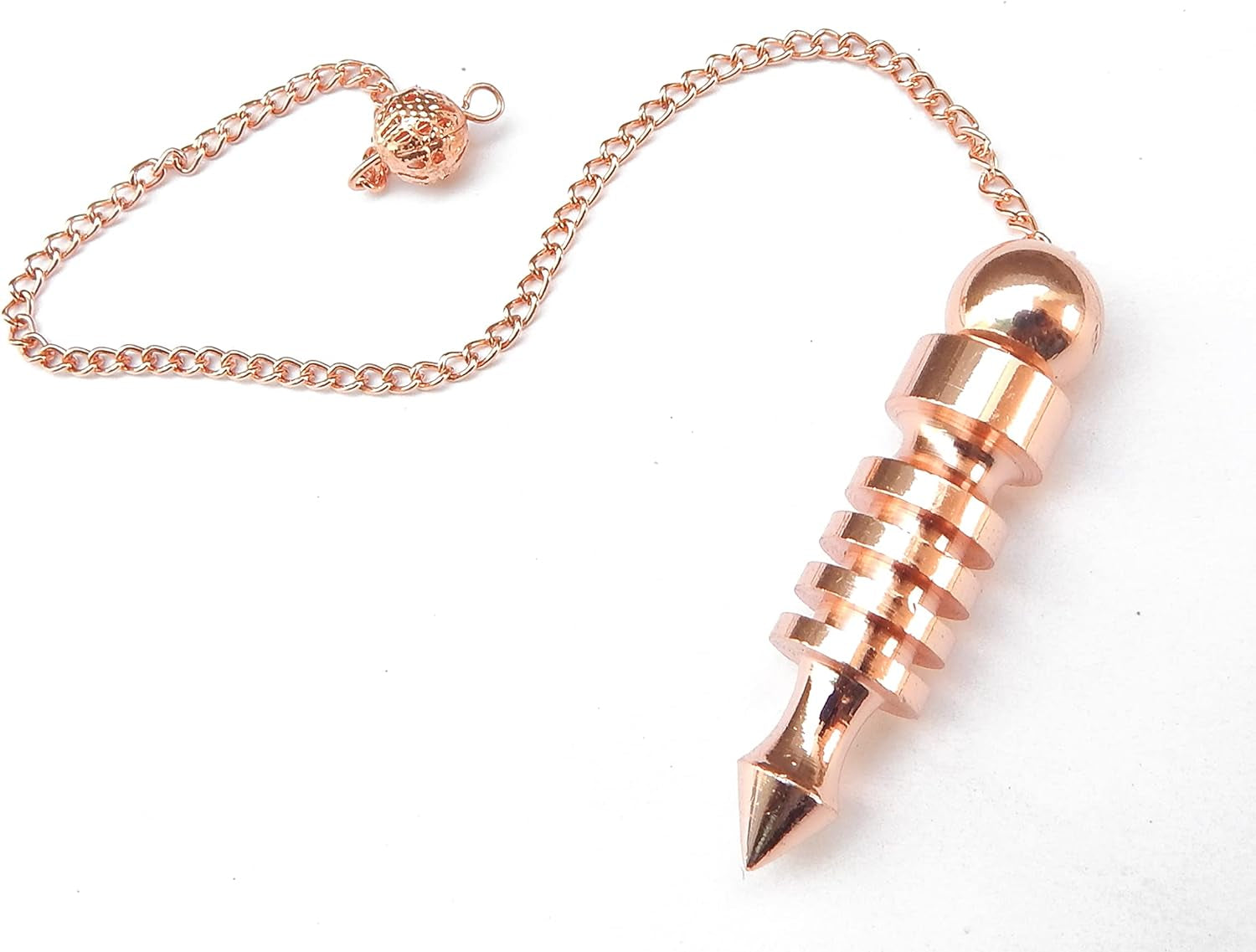 Copper Metal Chamber Pendulum, Healing Dowsing Reiki Pendulum, Pendulum for Divination, Copper Metal Meditation Pendulum.