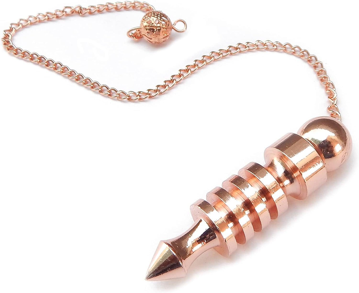 Copper Metal Chamber Pendulum, Healing Dowsing Reiki Pendulum, Pendulum for Divination, Copper Metal Meditation Pendulum.