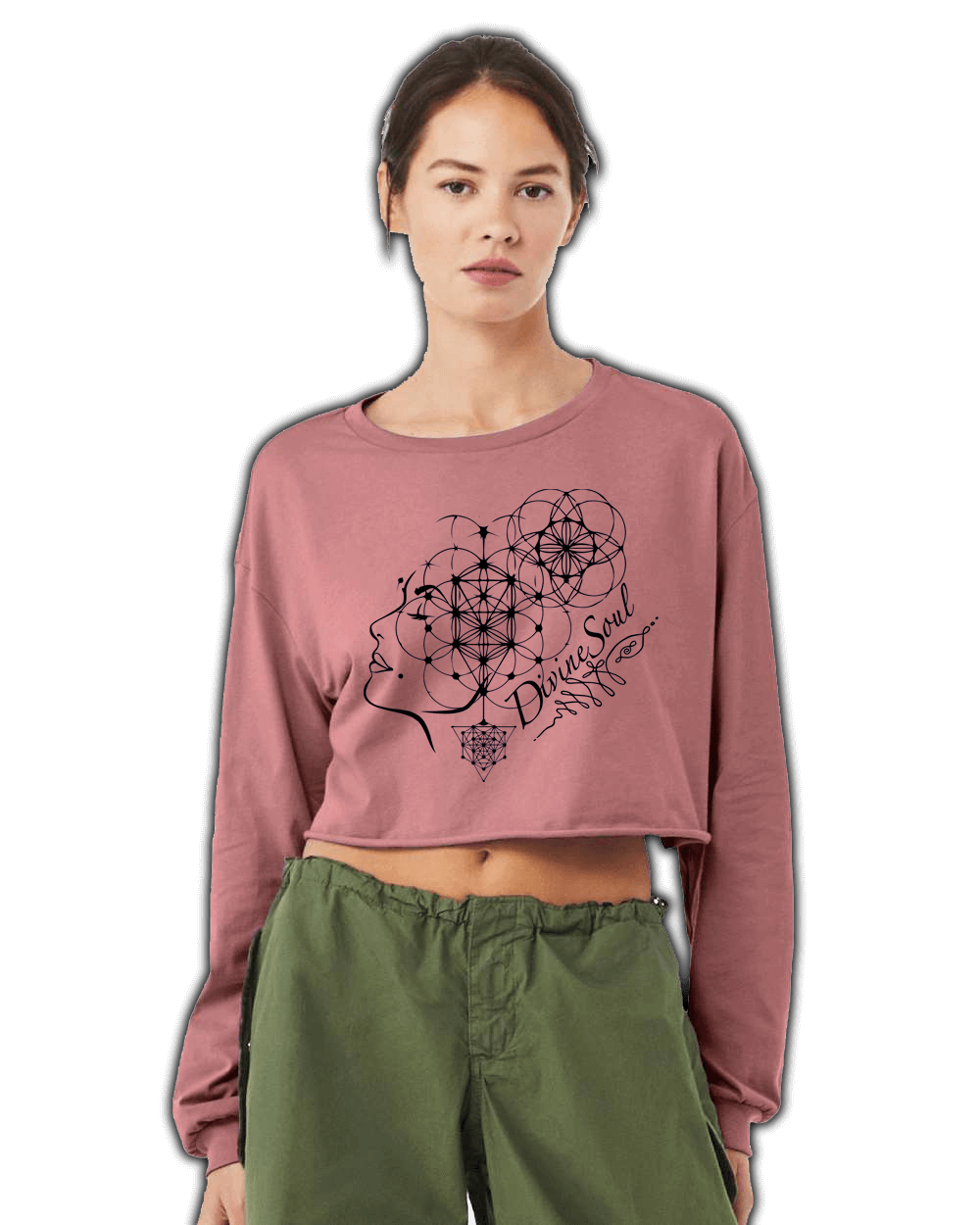 Divine Soul Women's Long Sleeve Crop Top