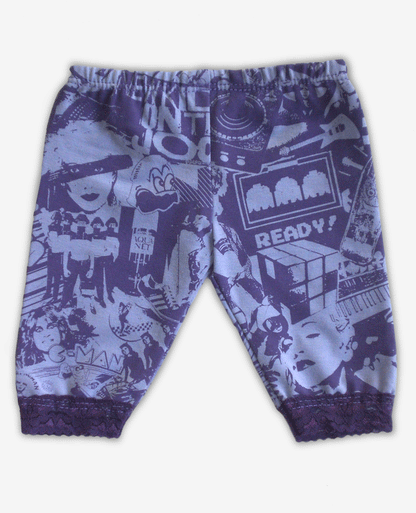 Custom Baby Cropped Laced Leggings 80's