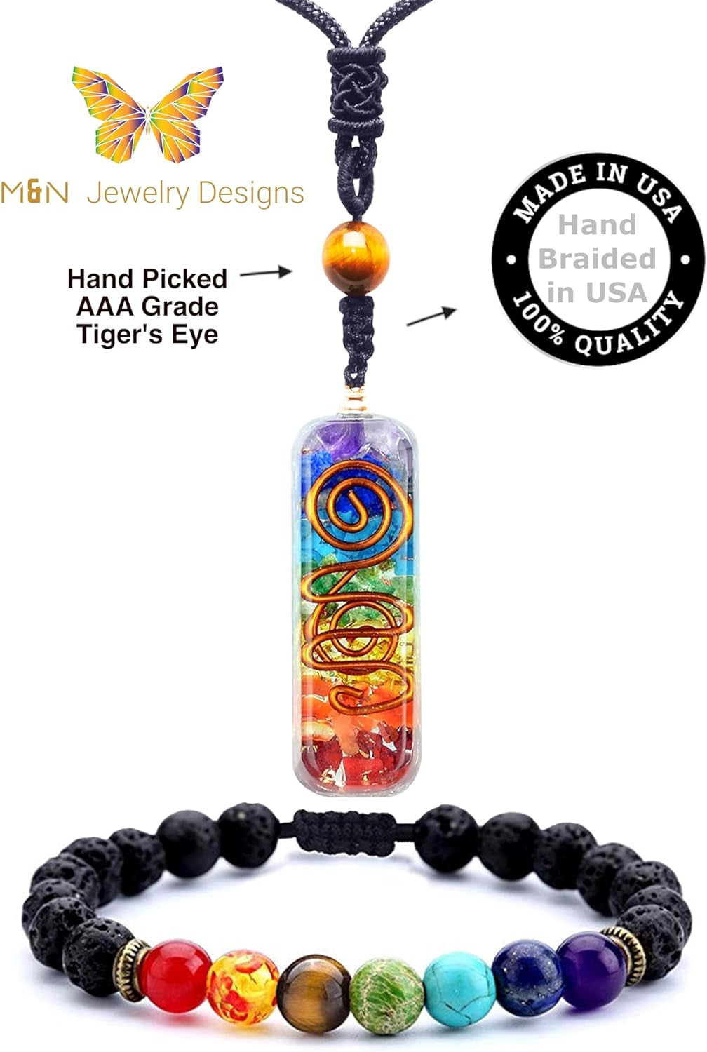 Chakra Necklace with Healing Crystals, Enhance Mindfulness, Discover Tranquility with Crystal Necklaces - Perfect Meditation Accessory, Thoughtful Gifts for Women.