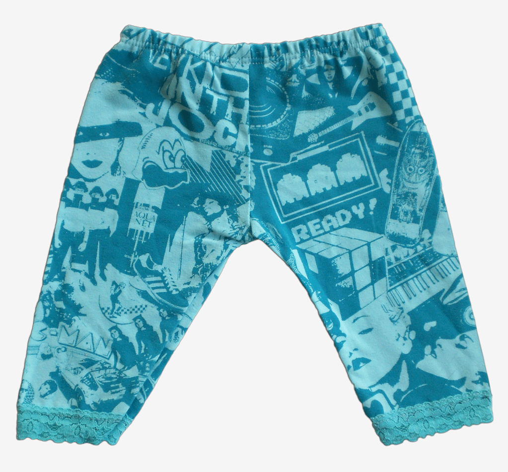 Custom Baby Cropped Laced Leggings 80's